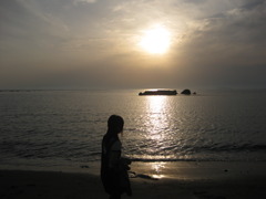 長者ヶ崎からの夕日