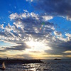 海での夕暮れ