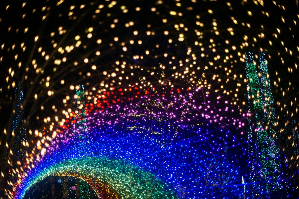 The tunnel of a rainbow