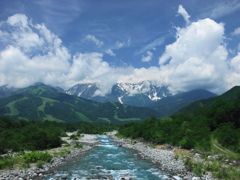 松川と白馬連山