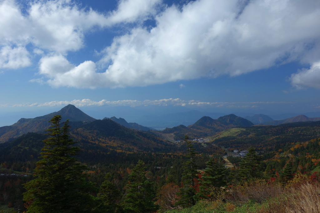 横手山麓からの眺め