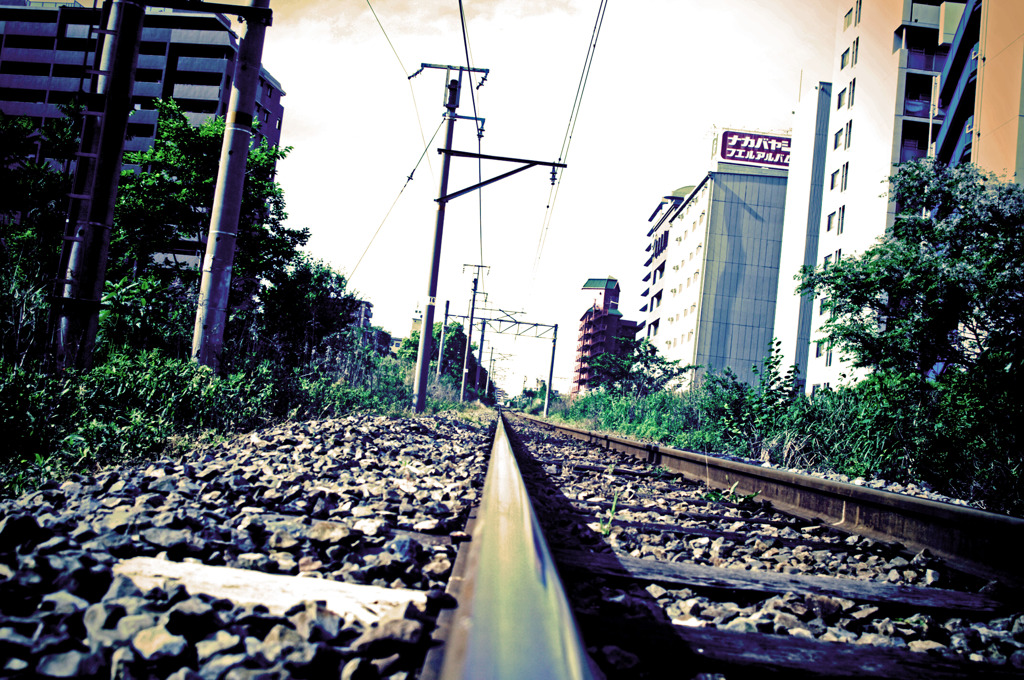 貨物列車の線路