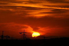 甑島に沈む夕日。