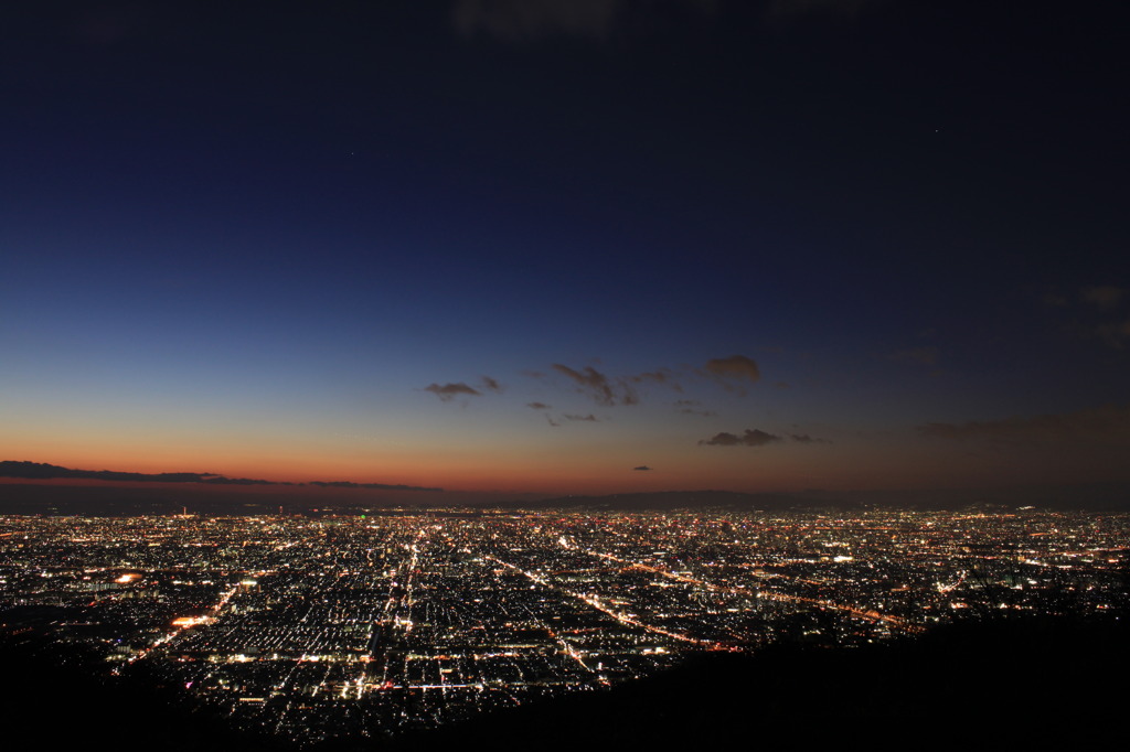 生駒からみた大阪の夜景