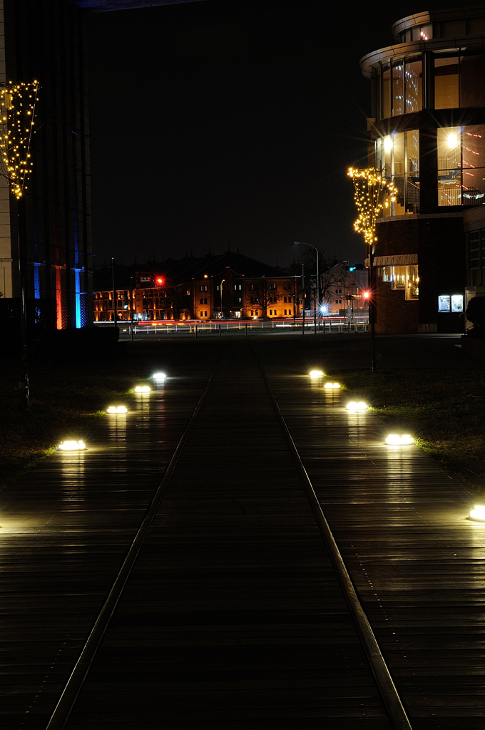 across the railroad tracks