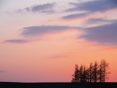 じゃがいも街道の夕焼け