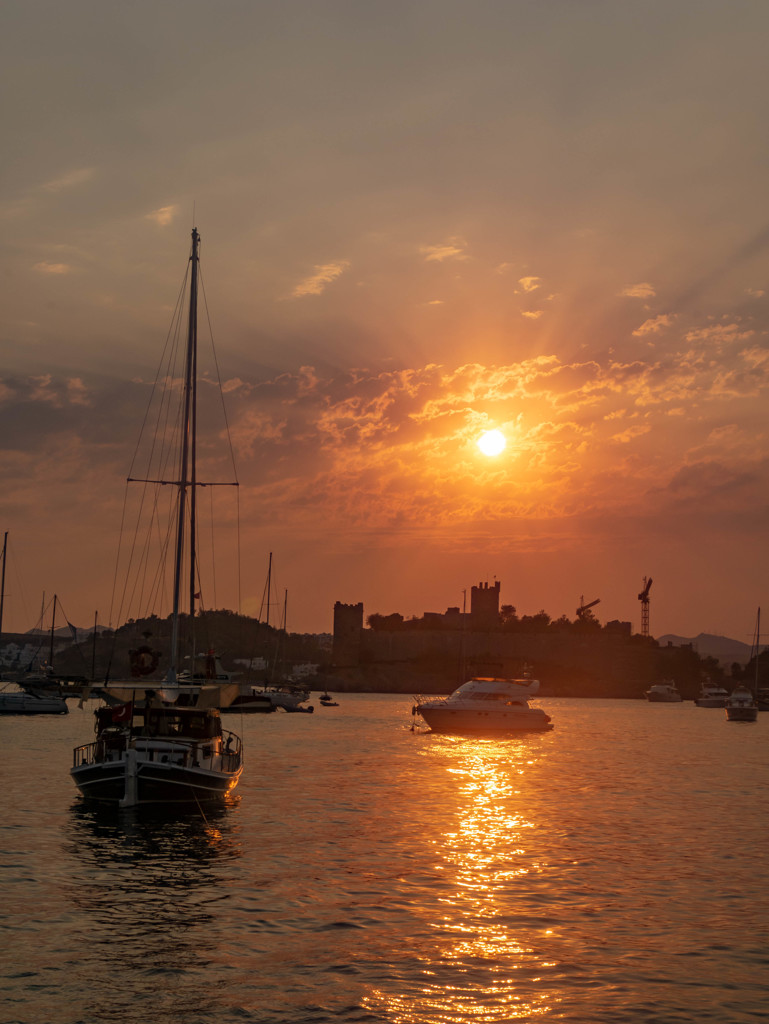 トルコ　港町ボドルムの夕焼け３