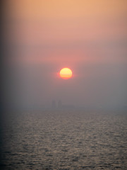 フェリー天仁号からの夕日