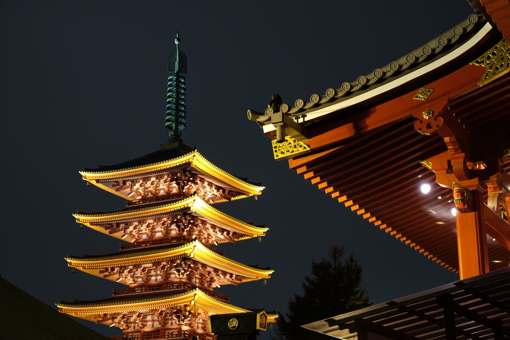 浅草寺にて