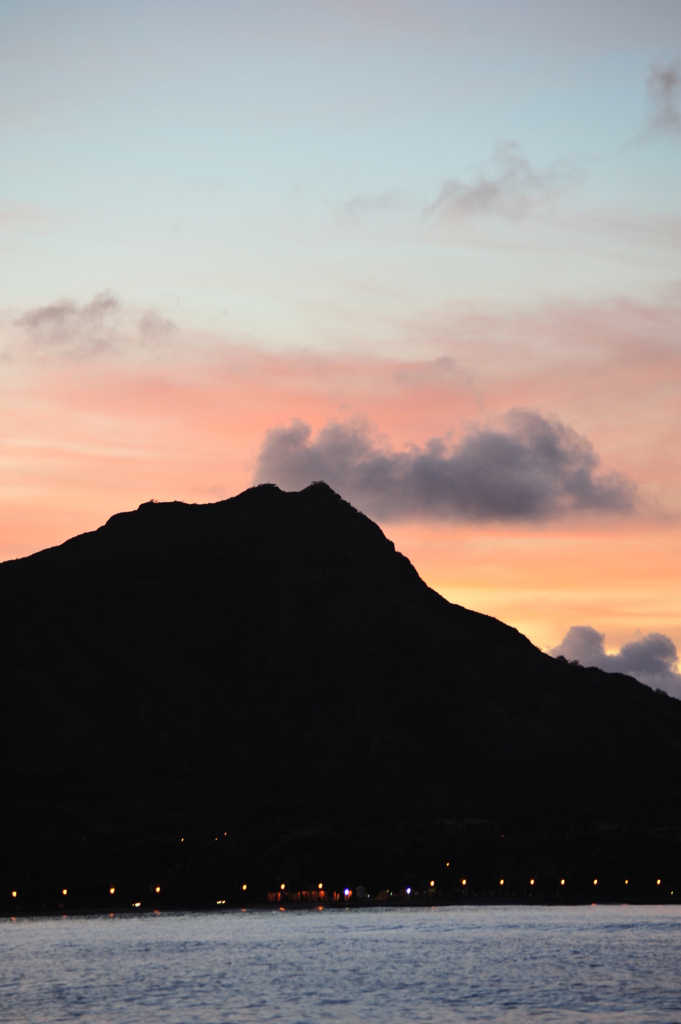 ダイアモンドヘッドの朝焼け
