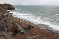 冬の青海川駅