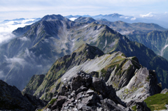 劔岳山頂から立山全山