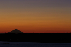 印旛沼・夕景　- 富士山＋α -