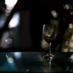 In the glass
