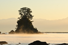 雨晴海岸　気嵐