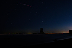星空　雨晴海岸にて