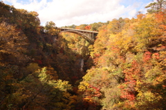 紅葉の中に架かる橋