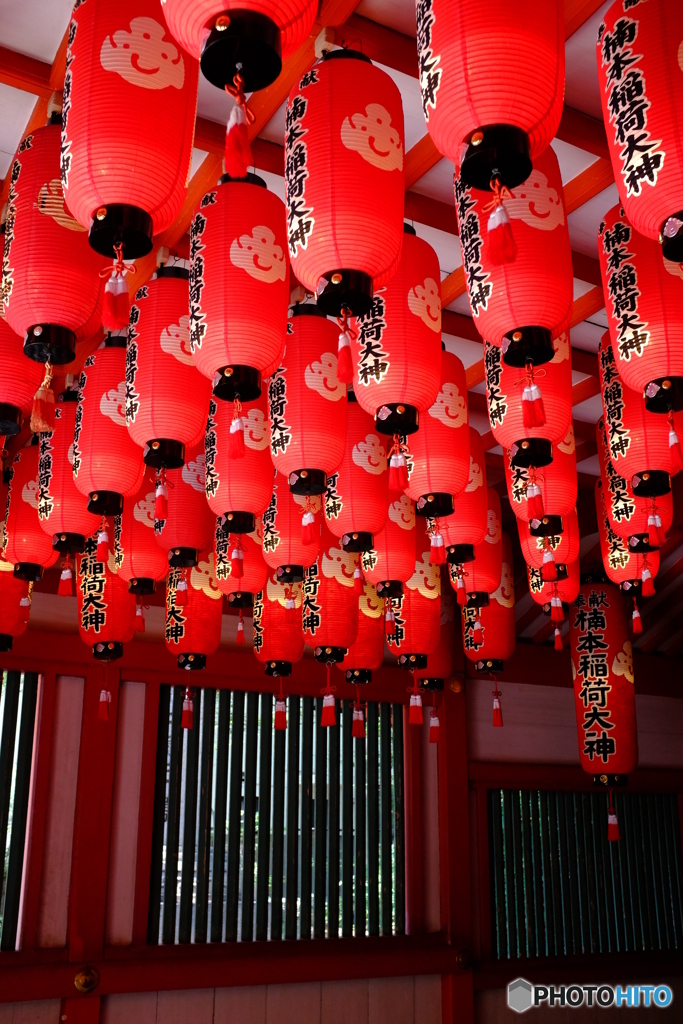 2015年8月の社殿の提灯