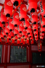 2015年8月の社殿の提灯