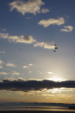 IMGP6622　伊豆沼の朝焼け
