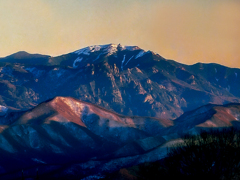 夕映えの山々