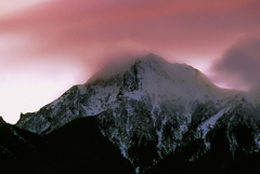 厳冬期赤岳　夕暮れ時