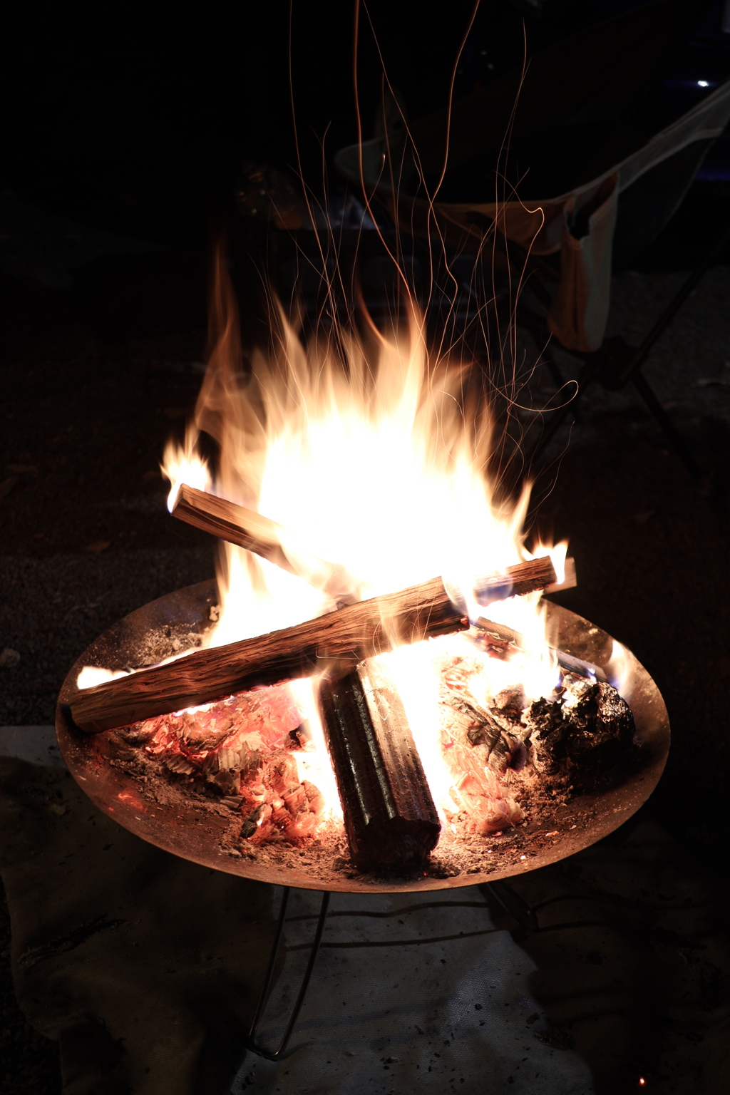 焚き火の撮影…