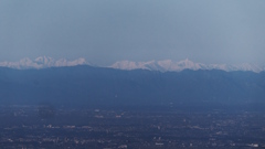 筑波山から北アルプス槍穂高連峰を望む