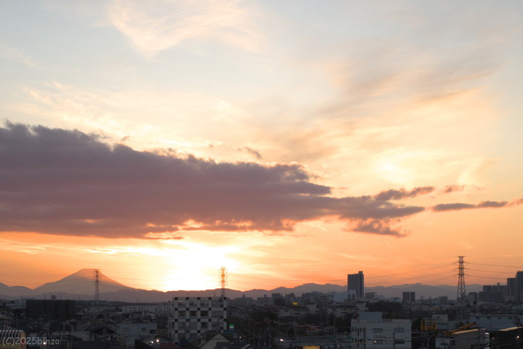 2025年大晦日の夕日