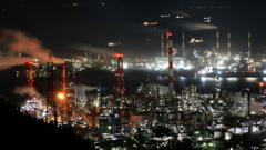水島臨海工業地帯の夜景