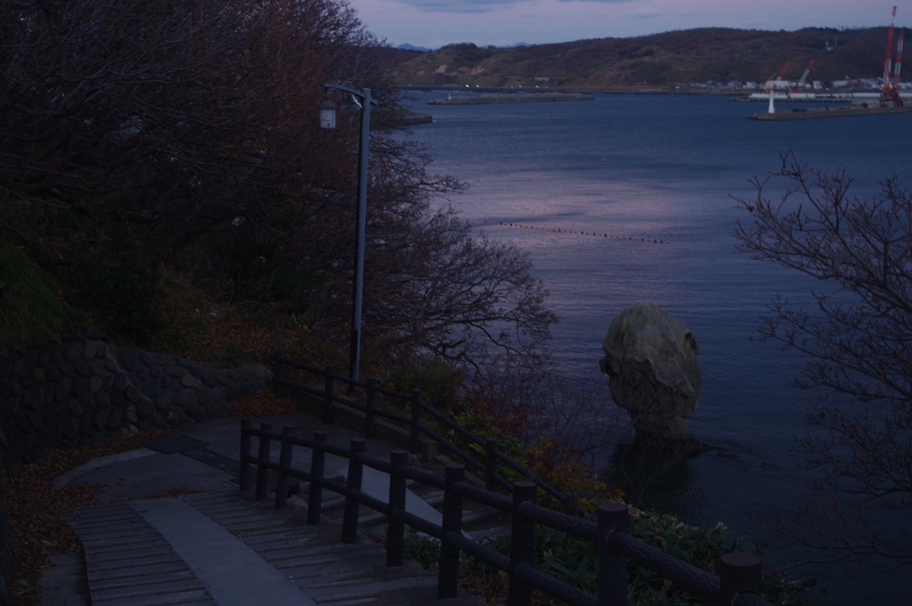 江差鴎島を下りながら