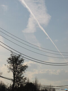 冬の飛行機ぐも