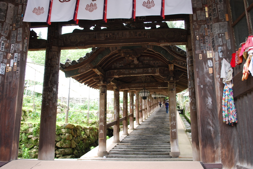 長谷寺　石段へ