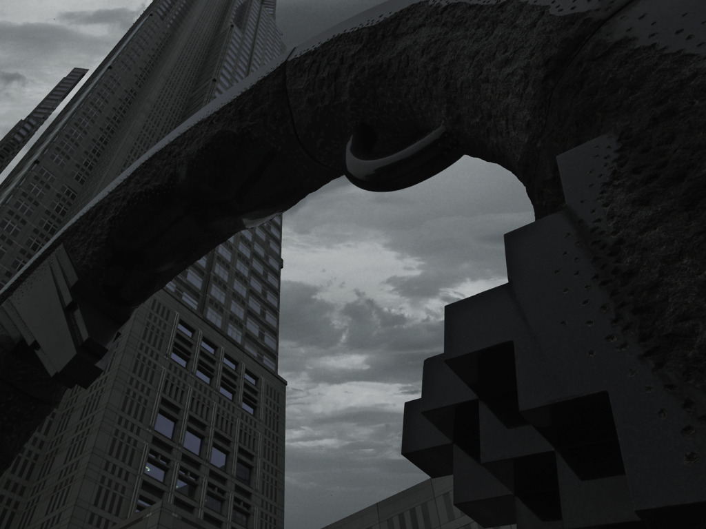 looking up at the clouded sky
