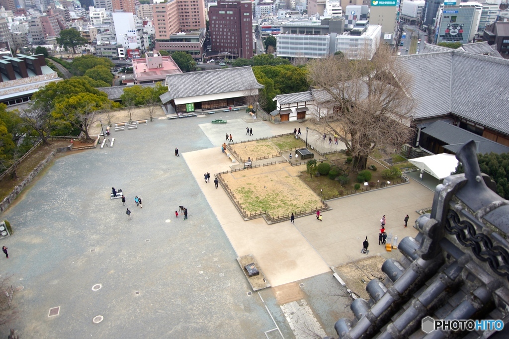 熊本城の天守閣から