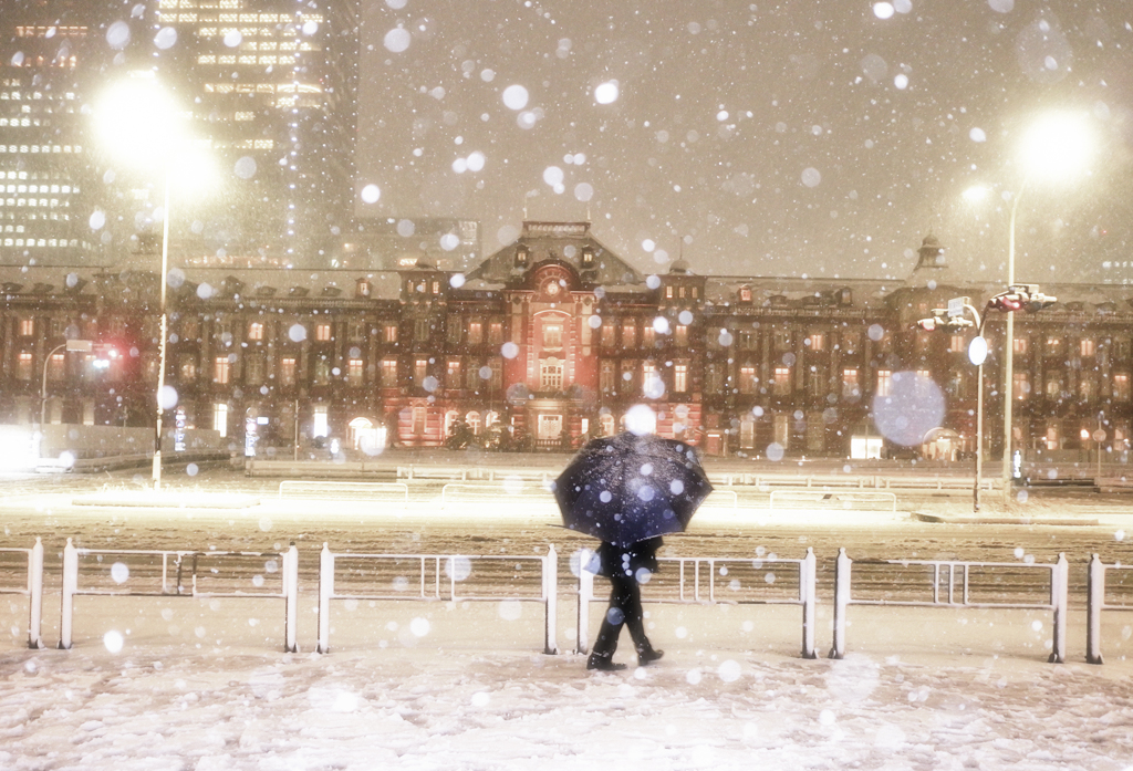 雪の東京駅