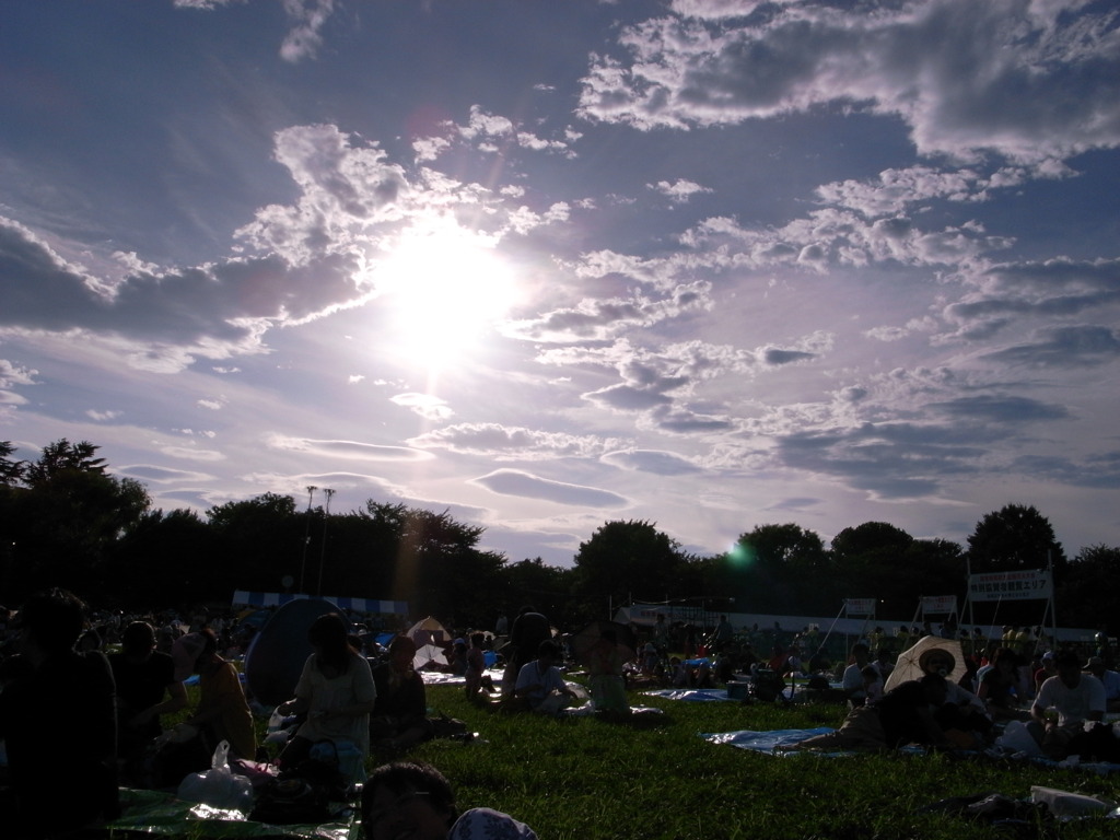花火大会の場所取りから
