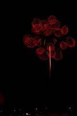 袋井の花火　赤一色