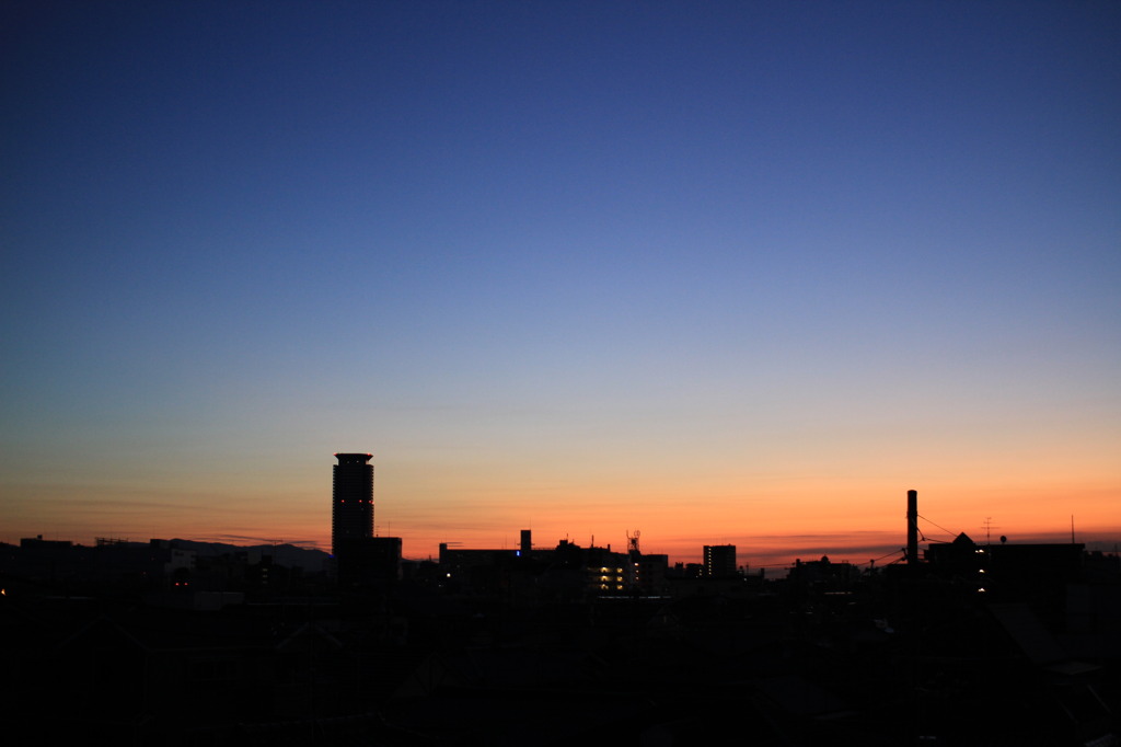 屋上からの景色（朝焼け編）