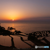 白米千枚田の夕景