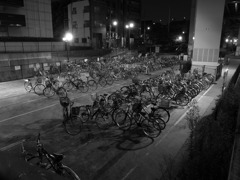 江東区木場付近の自転車置き場