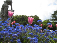 公園で