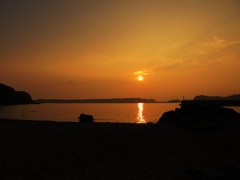 夕焼けの海