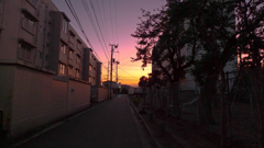 街角の夕焼け