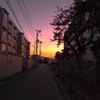 街角の夕焼け