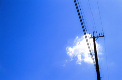 空と雲と電柱