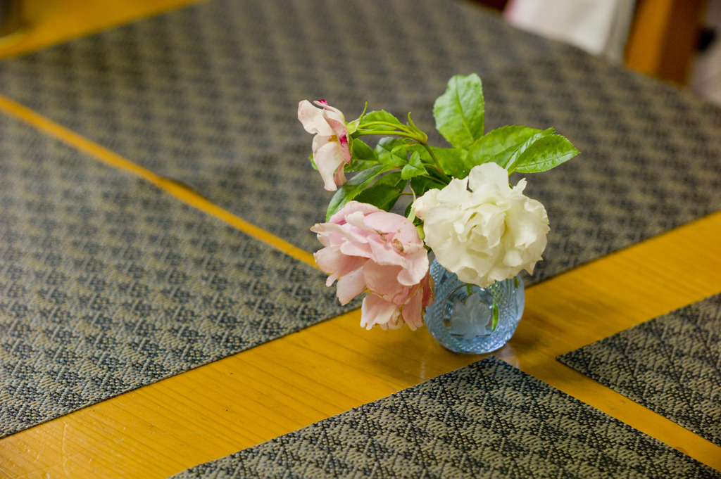 台風の犠牲になった薔薇