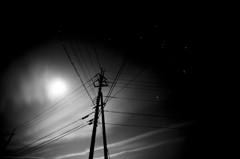 夜の電柱