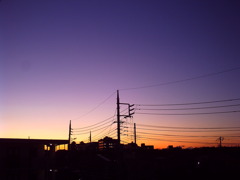 茜色の夕日