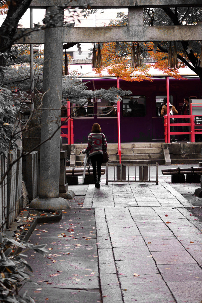 嵐電車折神社